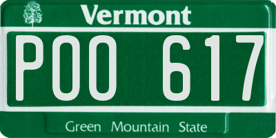 VT license plate POO617