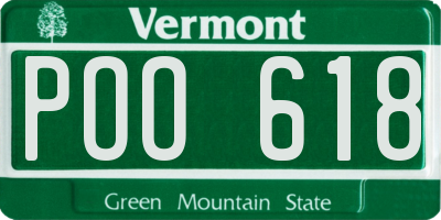 VT license plate POO618