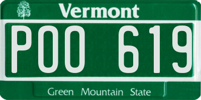 VT license plate POO619