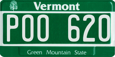 VT license plate POO620