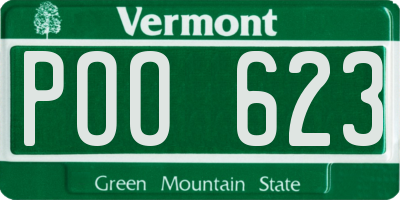VT license plate POO623