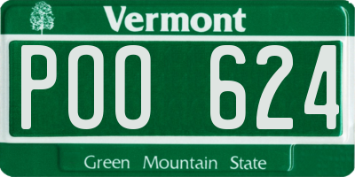 VT license plate POO624