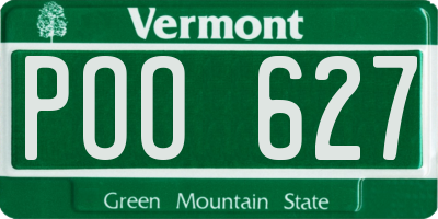 VT license plate POO627