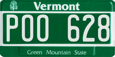 VT license plate POO628