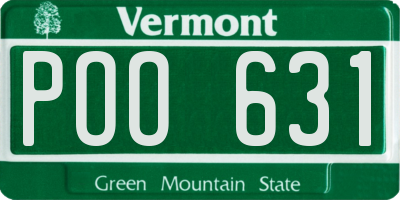 VT license plate POO631