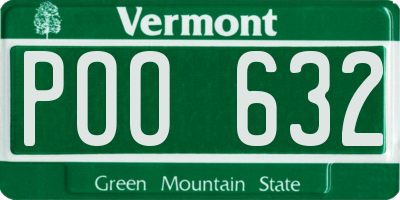 VT license plate POO632