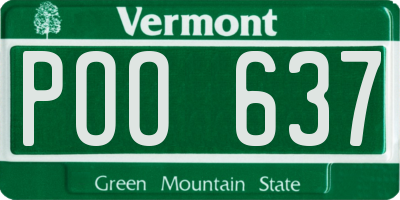 VT license plate POO637