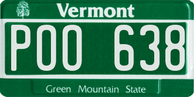 VT license plate POO638