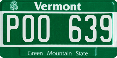 VT license plate POO639
