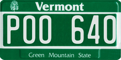 VT license plate POO640