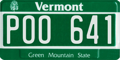 VT license plate POO641
