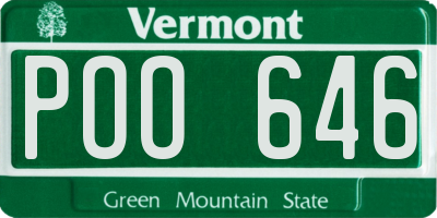 VT license plate POO646