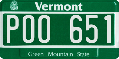 VT license plate POO651