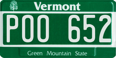 VT license plate POO652