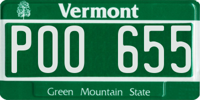 VT license plate POO655