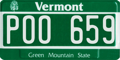VT license plate POO659