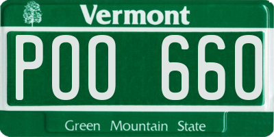 VT license plate POO660