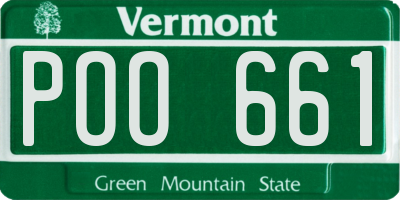 VT license plate POO661