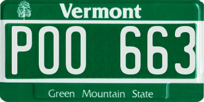 VT license plate POO663