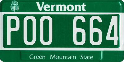 VT license plate POO664