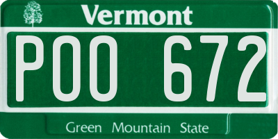VT license plate POO672