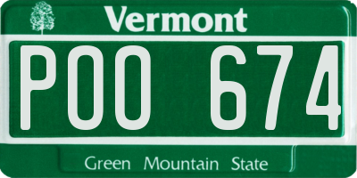 VT license plate POO674