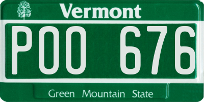 VT license plate POO676