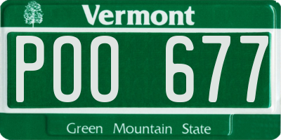VT license plate POO677