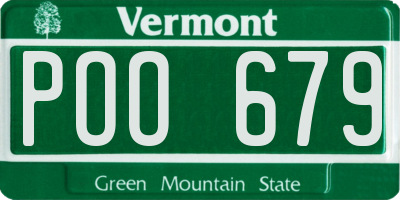 VT license plate POO679