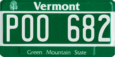 VT license plate POO682