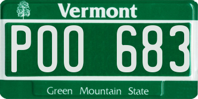 VT license plate POO683