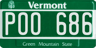 VT license plate POO686