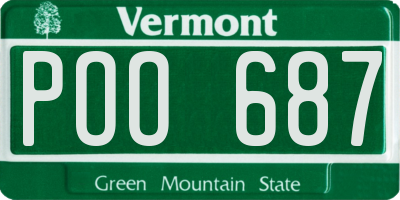 VT license plate POO687