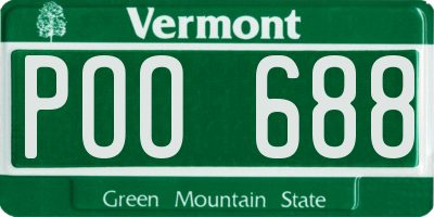 VT license plate POO688
