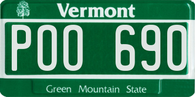 VT license plate POO690