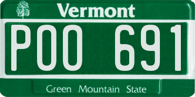 VT license plate POO691