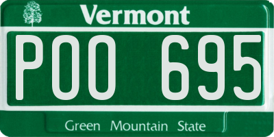 VT license plate POO695