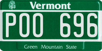 VT license plate POO696