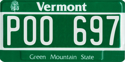 VT license plate POO697