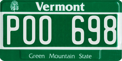 VT license plate POO698