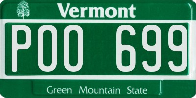 VT license plate POO699