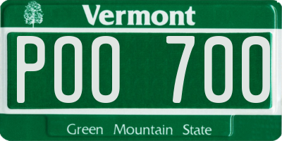 VT license plate POO700