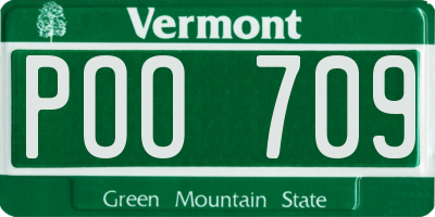 VT license plate POO709