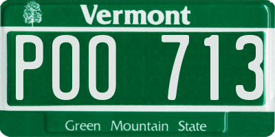 VT license plate POO713