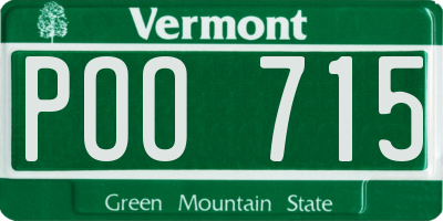 VT license plate POO715