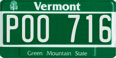 VT license plate POO716