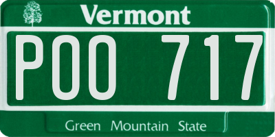 VT license plate POO717