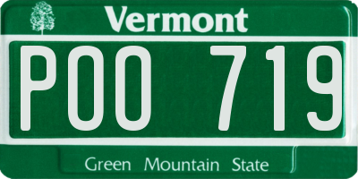 VT license plate POO719