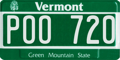 VT license plate POO720