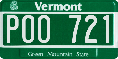 VT license plate POO721